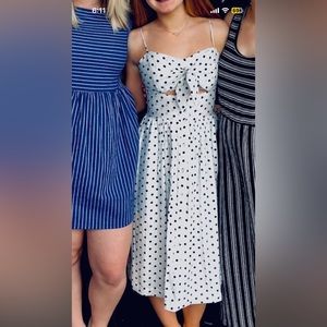 Xhilaration black and white polka dot dress